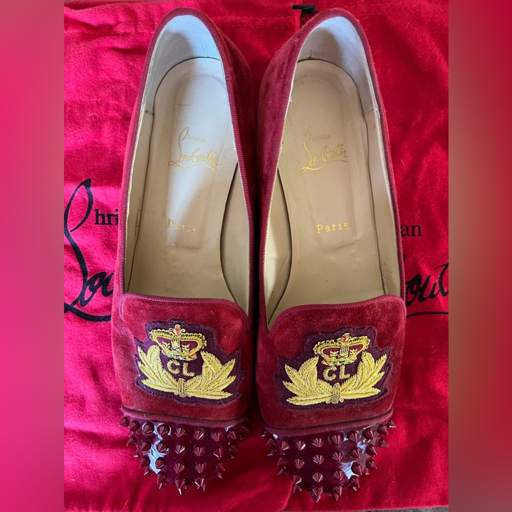 🚚SOLD!🎁 Christian Louboutin Intern Flat With Spiked Toe Size 42 (US 12)